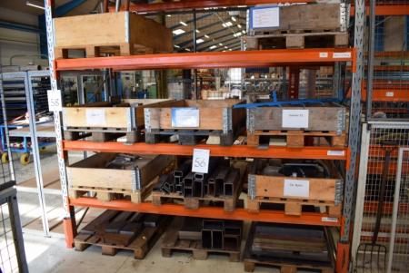 11 pallets in shelves containing various iron etc.