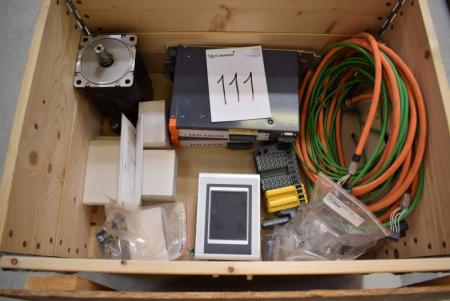 Box with div. Electrical components, displays, control units, etc.