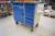 Workshop trolley with 2 pcs. hardness testers, drawers and cabinet with content