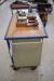 Workshop trolley with 2 pcs. hardness testers, drawers and cabinet with content