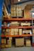 All wood, boxes, cardboard packaging on the pallet rack