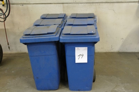 6 stk blå affaldsspande 