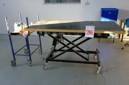 Arbejdsbord med EL hæve/sænke funktion 90 x 180 cm + rullestativ