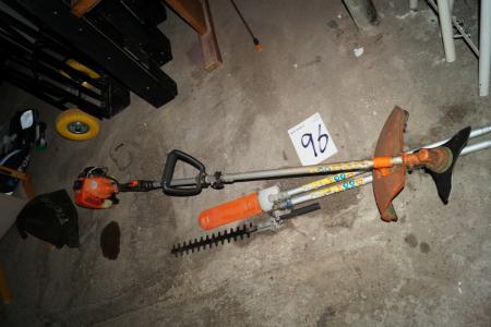 Prokraft bush spices with chainsaw head and hedge trimmer.