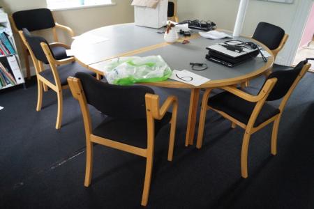Round table with 6 chairs.