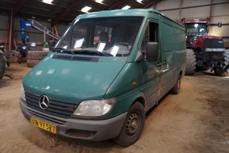 Panel van. Mercedes Sprinter with 5 seats behind. Former registration number VN97577.