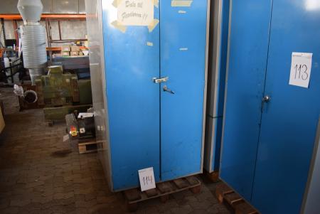 2 pcs. Steel Cabinets with plastic boxes