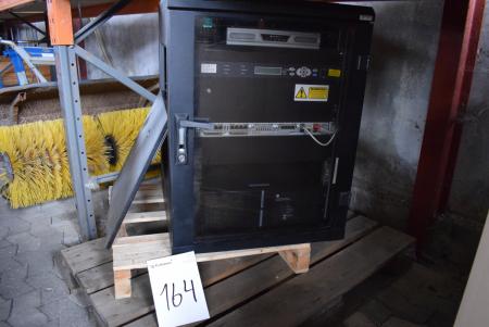 Rack cabinet with div. Content uninterruptible power supply