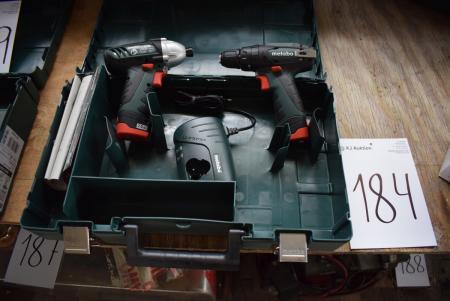 Impact Drivers + percussion drill AKU 2 pcs. battery and charger, mrk. Metabo. unused