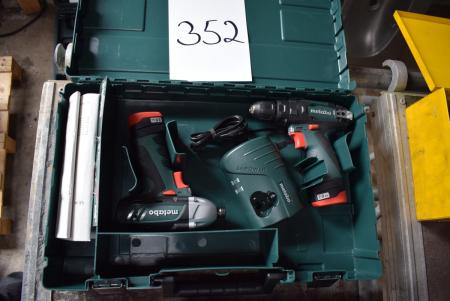 Impact Drivers + percussion drill AKU 2 pcs. battery and charger, mrk. Metabo. unused