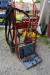 Oxygen & gas cart with pressure gauge and burns
