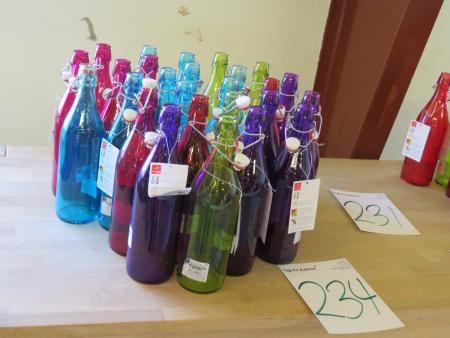 26 stk farvede mælkeflasker bormioli rocco. 