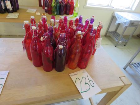 27 pcs colored milk bottles bormioli rocco.