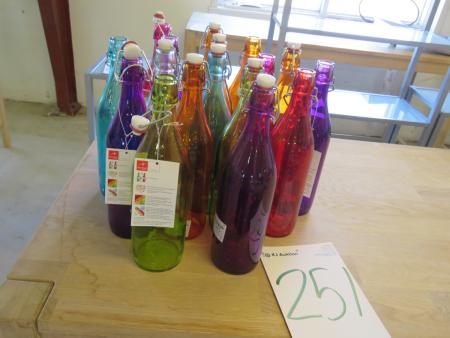 11 pcs colored milk bottles bormioli rocco.