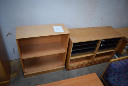 1 piece. bookcase + 1. filing cabinet