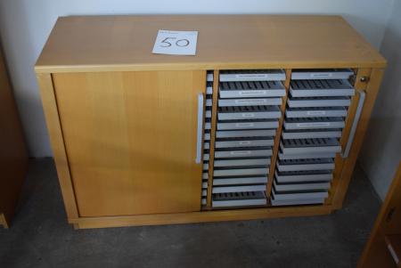 Filing cabinet m. Tambour door 80 x 120 cm