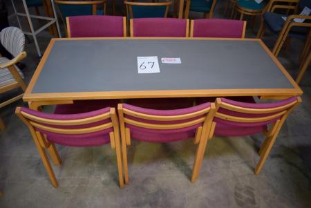 Tabelle 75 cm x 180 m. 6 Stck. Stühle