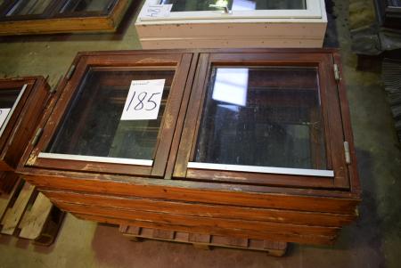 4 pcs. wood windows 119 x 66 cm