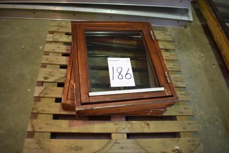 2 Stück. Holzfenster 60 x 66 cm