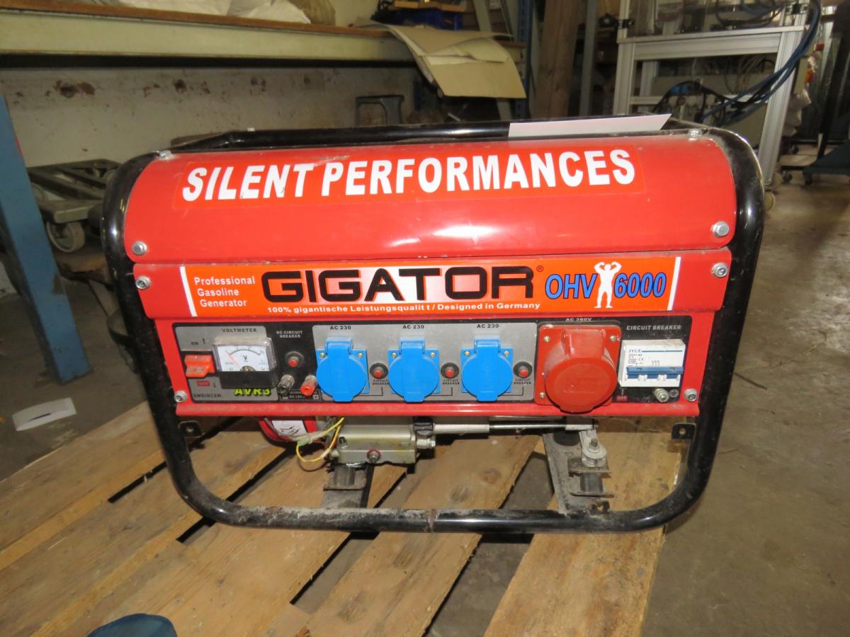 Gasoline Generator, Gigator 6000 Performances 6.5 hp engine - KJ Auktion - Machine auctions