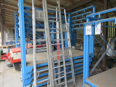 2 pcs. aluminum stepladders and extension ladder