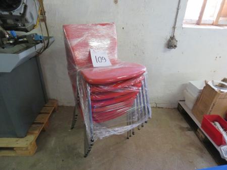 8p. Stoff Stühle in roten Polstern