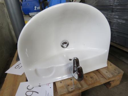 Basin with fittings and fixture