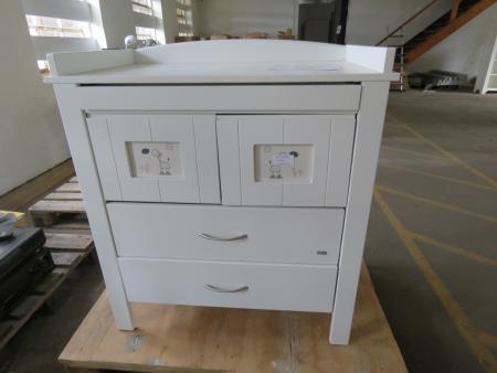 Changing table with cabinet and 2 drawers