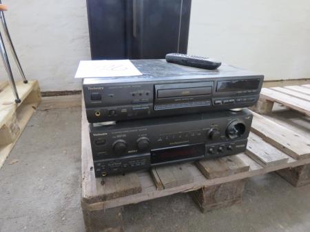 Stereo Technics. CD player and amplifier + 4 speakers and a box of CDs