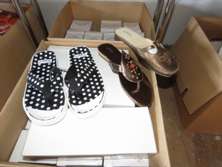 2 boxes of assorted lady sandals NEW different sizes