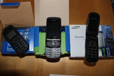 3 PC neue Handys, Samsung GT-E1150i, Nokia und Nokia 1C2-05 1 1280