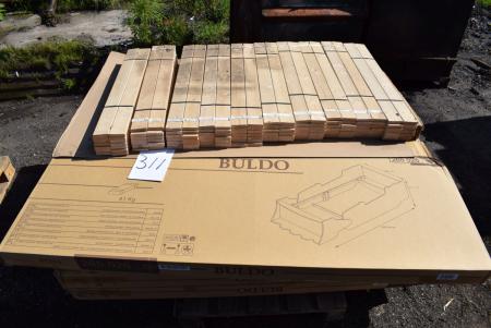 10 pcs. single beds in wood, mrk. Buldo