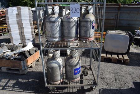 Transport cage + 5 gas cylinders for truck