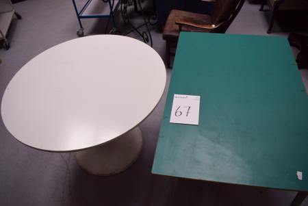 Bord, B 120 cm + rundt hvidt bord Ø 105 cm