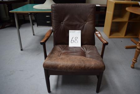 Armchair, brown leather