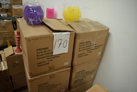 3 kasser m. lanterner, gule 24 stk. og 3 kasser m. lanterner, lilla 24 stk. 