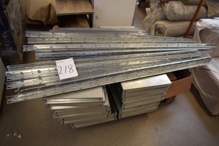 Lot steel shelving, H 190 cm