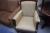 Ovalt bord, B 110 cm + 3 stk. stole + 1 stk. lænestol, stof silke