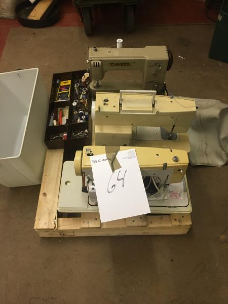 3 sewing machines.