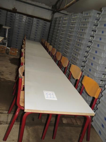 Canteen furniture Randers furniture. 5 tables and 20 chairs. Worn.