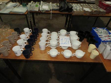 26 mugs, 18 soup cups.