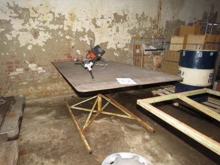Large work table with carriage base 200 x 120 x 80 cm