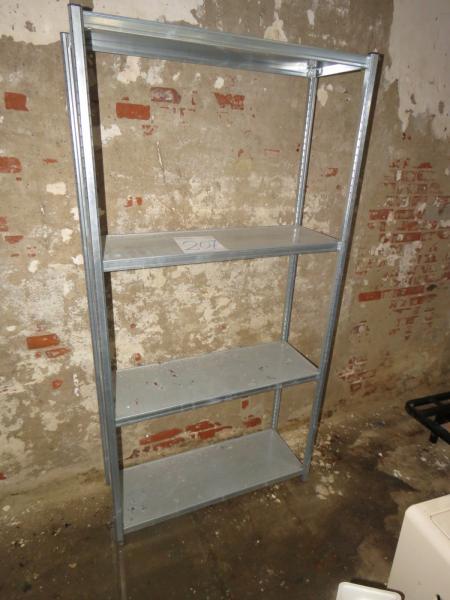 Galvanized storage rack with 4 shelves H. 180 B 92 D 35 cm
