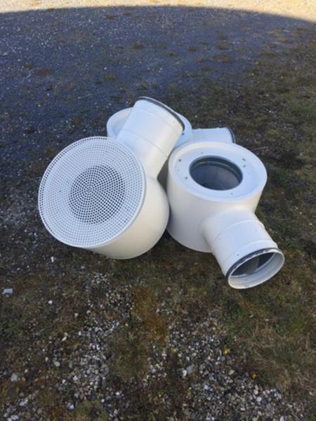 10 stk ventilationsamaturer i hvid Ø250 mm