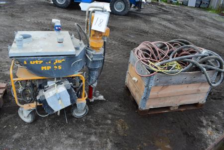 Spray Sanders, Marked. Putzmeiter MP 25 m. Accessories, cables, hoses, etc. Stand ok.