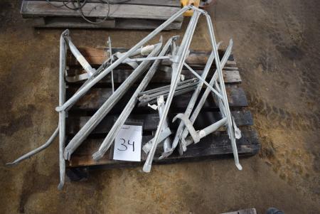 Pallet m. 5 pcs. 3 pins for the tube pieces