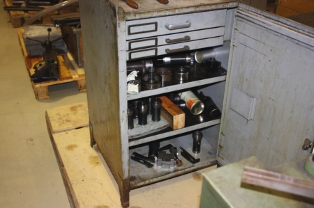 Tool cabinet, steel, with content