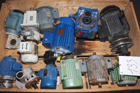 Pallet with various  electrical engines + gears