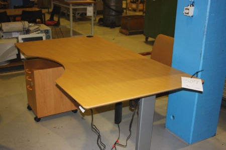 Electrical elevating table + drawer cabinet + chair