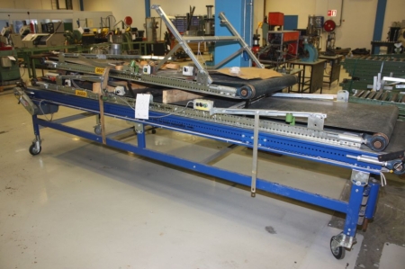 3 driven conveyor belts, app. 1000 mm x app. 10 meters in total